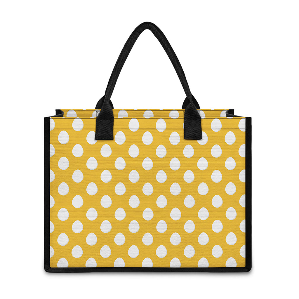 Yellow Eggs Pattern Print Canvas Tote Bag
