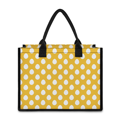 Yellow Eggs Pattern Print Canvas Tote Bag