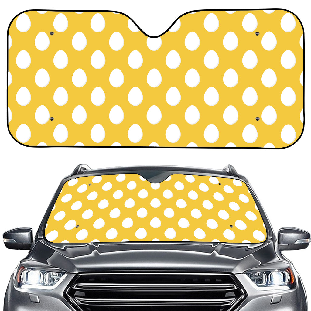 Yellow Eggs Pattern Print Car Windshield Sun Shade