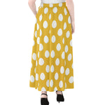 Yellow Eggs Pattern Print Chiffon Maxi Skirt