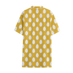 Yellow Eggs Pattern Print Cotton Hawaiian Shirt