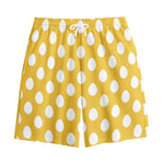 Yellow Eggs Pattern Print Cotton Shorts