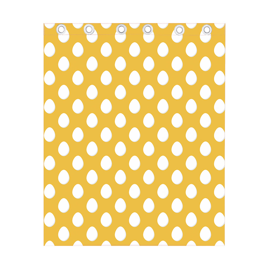 Yellow Eggs Pattern Print Curtain