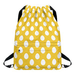 Yellow Eggs Pattern Print Drawstring Backpack