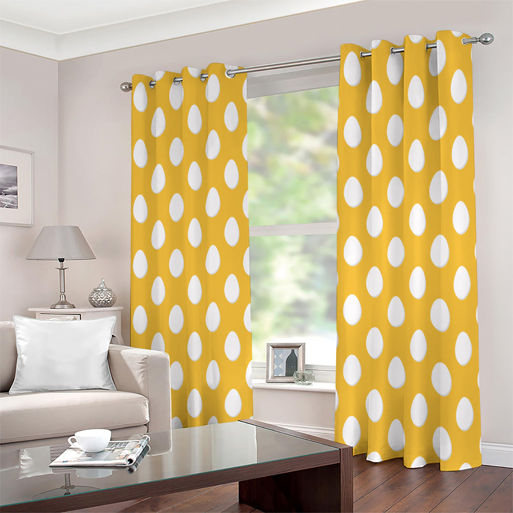 Yellow Eggs Pattern Print Extra Wide Grommet Curtains