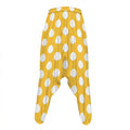 Yellow Eggs Pattern Print Hammer Pants