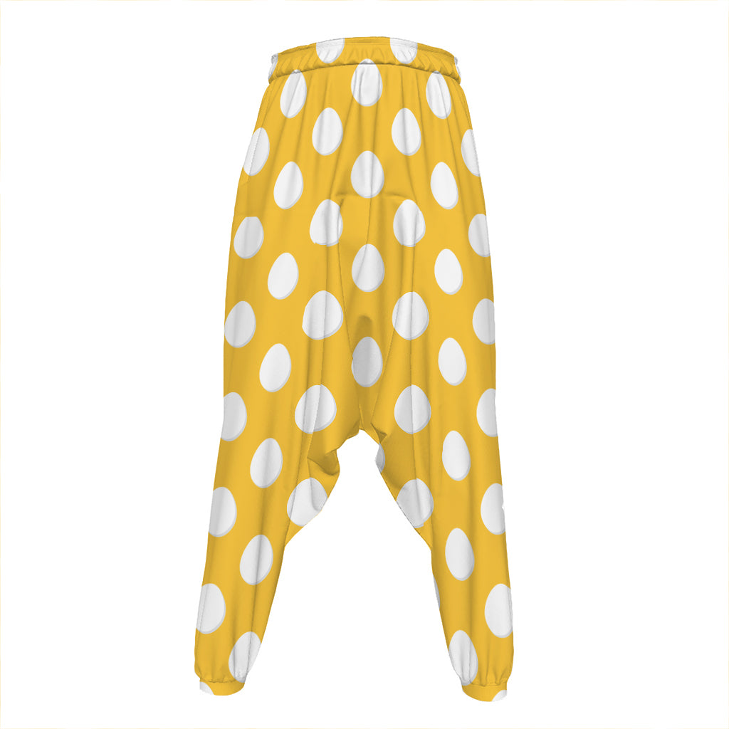 Yellow Eggs Pattern Print Hammer Pants