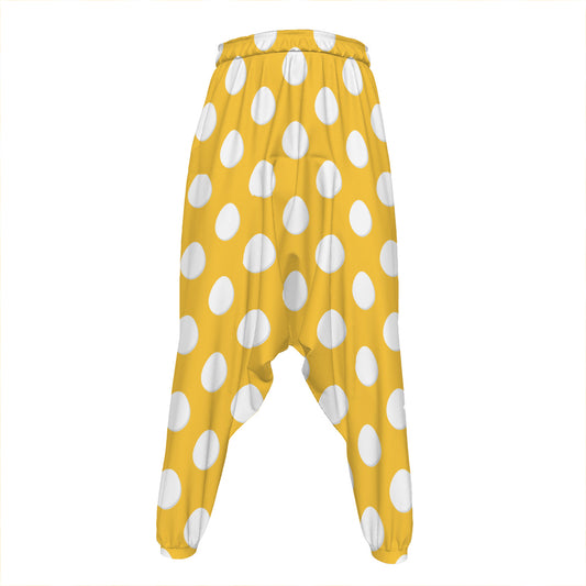 Yellow Eggs Pattern Print Hammer Pants