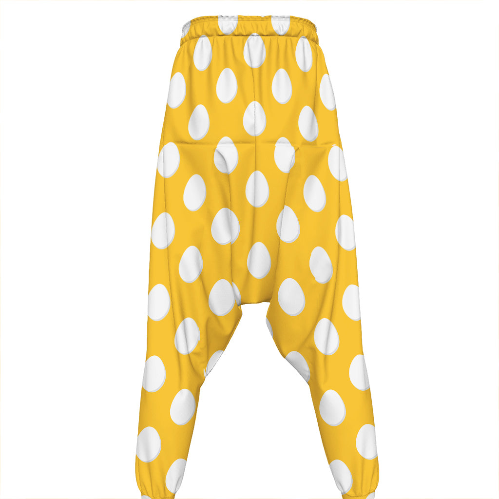 Yellow Eggs Pattern Print Hammer Pants