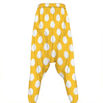 Yellow Eggs Pattern Print Hammer Pants