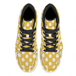 Yellow Eggs Pattern Print High Top Leather Sneakers