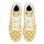 Yellow Eggs Pattern Print High Top Leather Sneakers