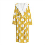 Yellow Eggs Pattern Print Hooded Bathrobe