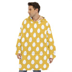 Yellow Eggs Pattern Print Hoodie Blanket