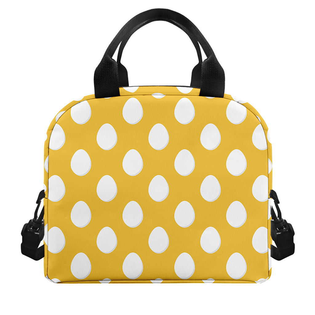 Yellow Eggs Pattern Print Insulated Lunch Bag