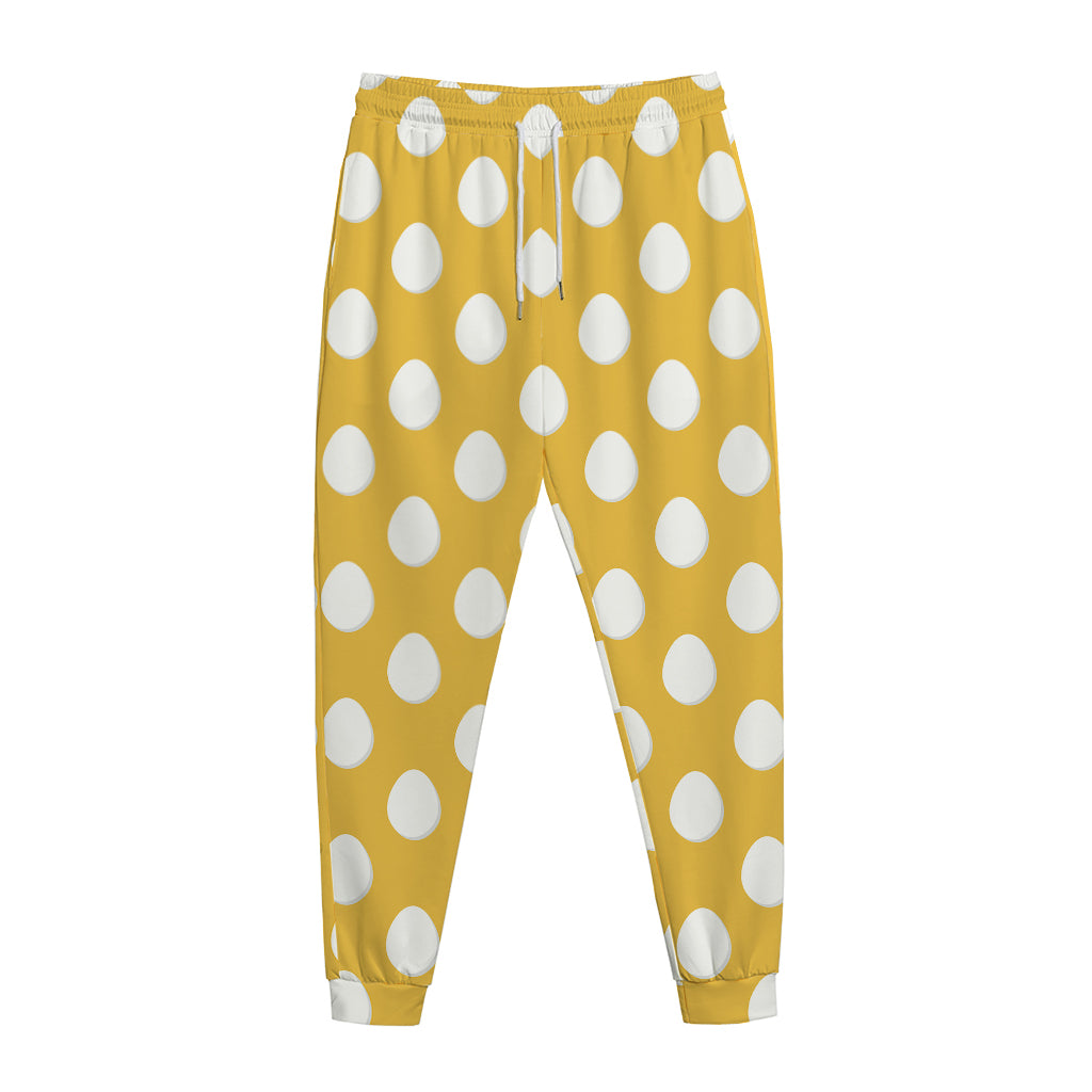 Yellow Eggs Pattern Print Jogger Pants