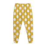 Yellow Eggs Pattern Print Jogger Pants