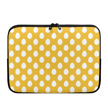 Yellow Eggs Pattern Print Laptop Sleeve