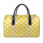 Yellow Eggs Pattern Print Leather Duffle Bag