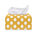 Yellow Eggs Pattern Print Leather Tissue Box Cover