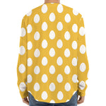 Yellow Eggs Pattern Print Long Sleeve Baseball Jersey