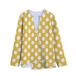 Yellow Eggs Pattern Print Long Sleeve Short Coat
