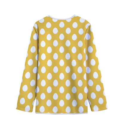 Yellow Eggs Pattern Print Long Sleeve Short Coat