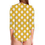 Yellow Eggs Pattern Print Long Sleeve Swimsuit