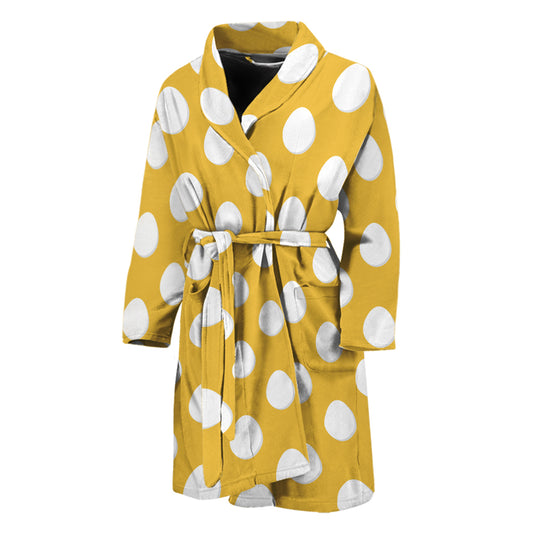 Yellow Eggs Pattern Print Men's Bathrobe