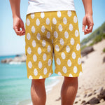 Yellow Eggs Pattern Print Men's Cargo Shorts