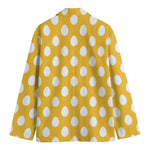Yellow Eggs Pattern Print Men's Cotton Blazer