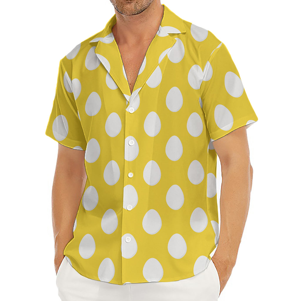 Yellow Eggs Pattern Print Men's Deep V-Neck Shirt