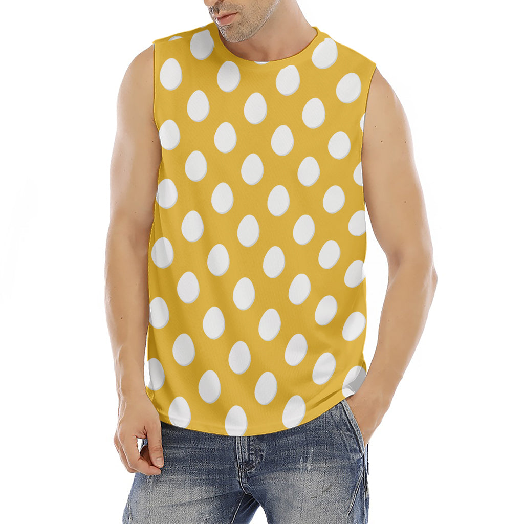 Yellow Eggs Pattern Print Men's Fitness Tank Top
