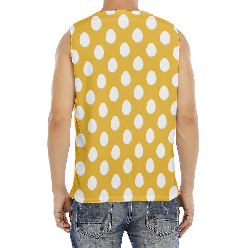 Yellow Eggs Pattern Print Men's Fitness Tank Top