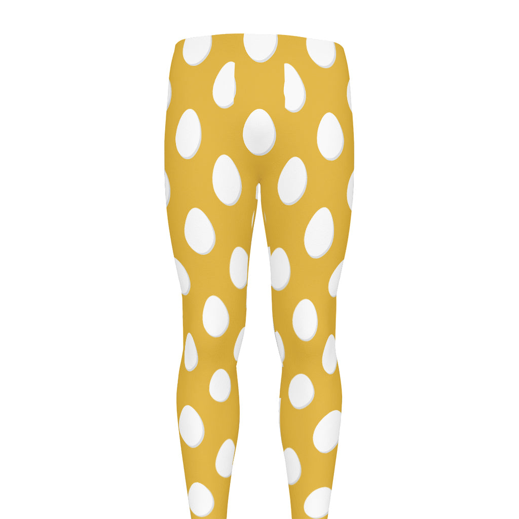 Yellow Eggs Pattern Print Men's leggings
