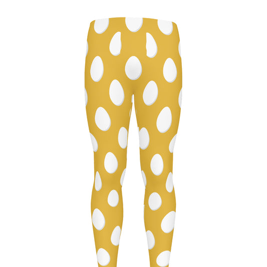 Yellow Eggs Pattern Print Men's leggings