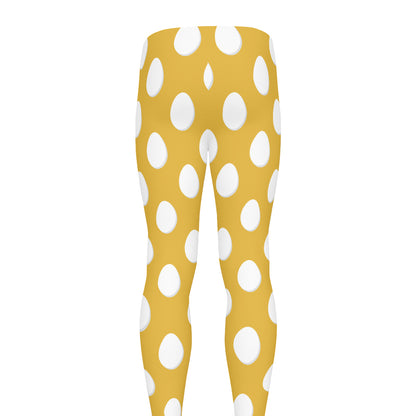 Yellow Eggs Pattern Print Men's leggings