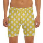 Yellow Eggs Pattern Print Men's Long Boxer Briefs