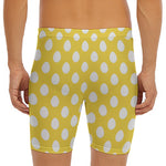 Yellow Eggs Pattern Print Men's Long Boxer Briefs