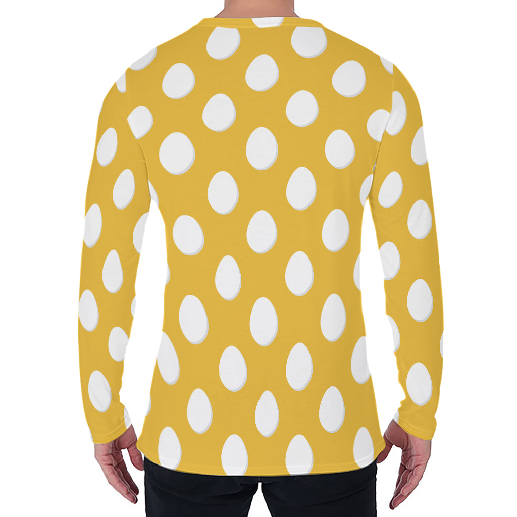 Yellow Eggs Pattern Print Men's Long Sleeve T-Shirt