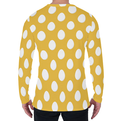 Yellow Eggs Pattern Print Men's Long Sleeve T-Shirt
