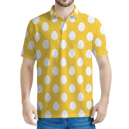 Yellow Eggs Pattern Print Men's Polo Shirt