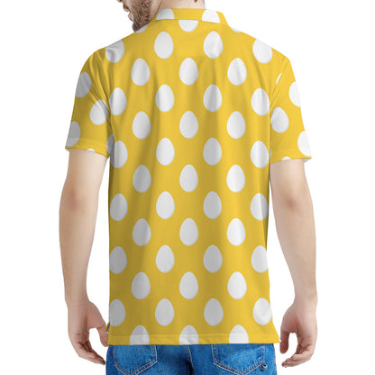 Yellow Eggs Pattern Print Men's Polo Shirt