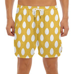 Yellow Eggs Pattern Print Men's Split Running Shorts