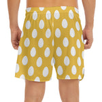 Yellow Eggs Pattern Print Men's Split Running Shorts