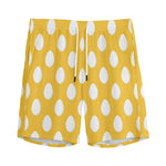 Yellow Eggs Pattern Print Men's Sports Shorts
