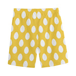 Yellow Eggs Pattern Print Men's Sports Shorts