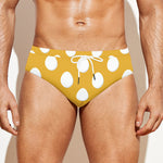Yellow Eggs Pattern Print Men's Swim Briefs