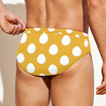Yellow Eggs Pattern Print Men's Swim Briefs
