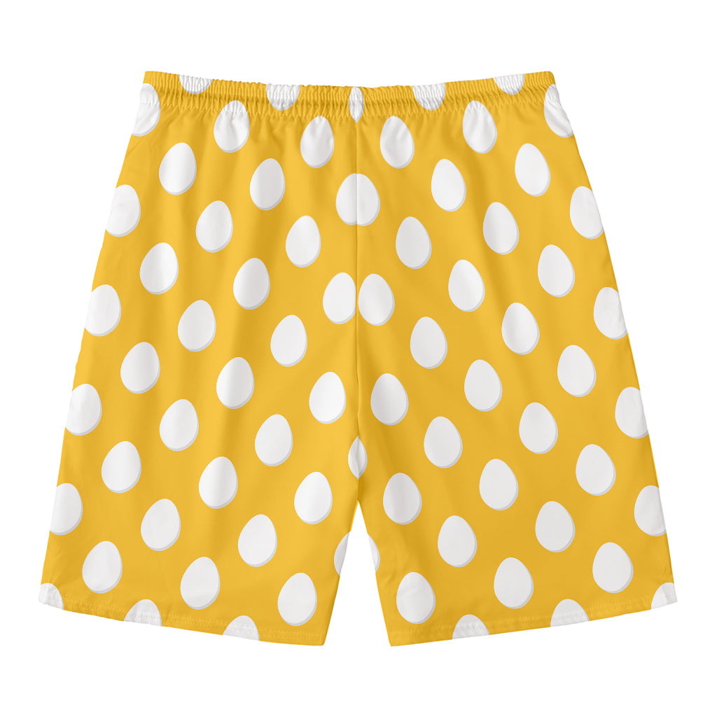 Yellow Eggs Pattern Print Men's Swim Trunks
